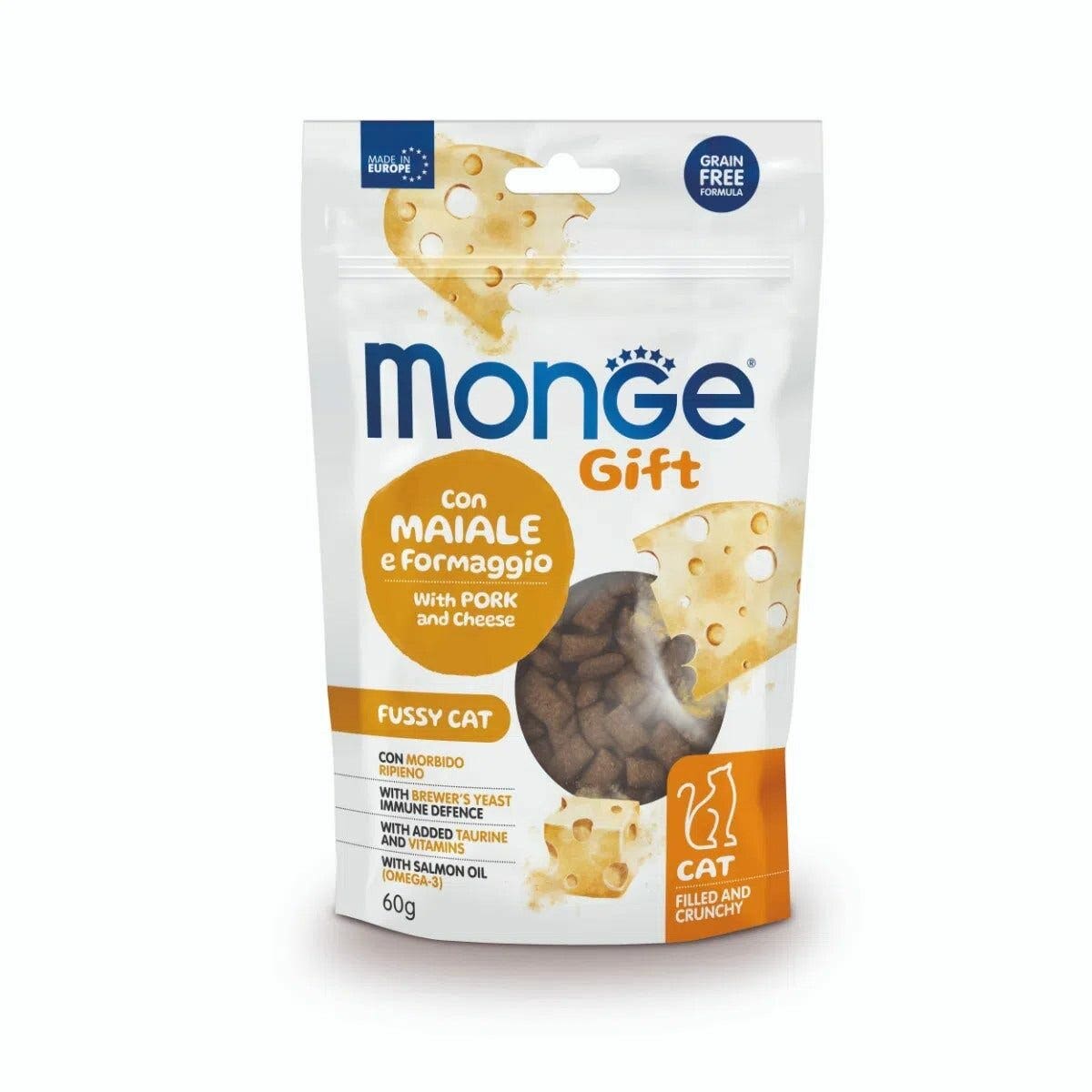 Monge Filled And Crunchy Snack Per Gatti Maiale E Formaggio 60g