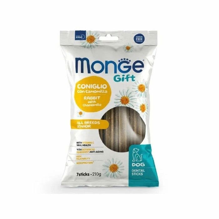 Monge Dental Sticks Conejo con manzanilla para perros Senior de todas las razas 210 g