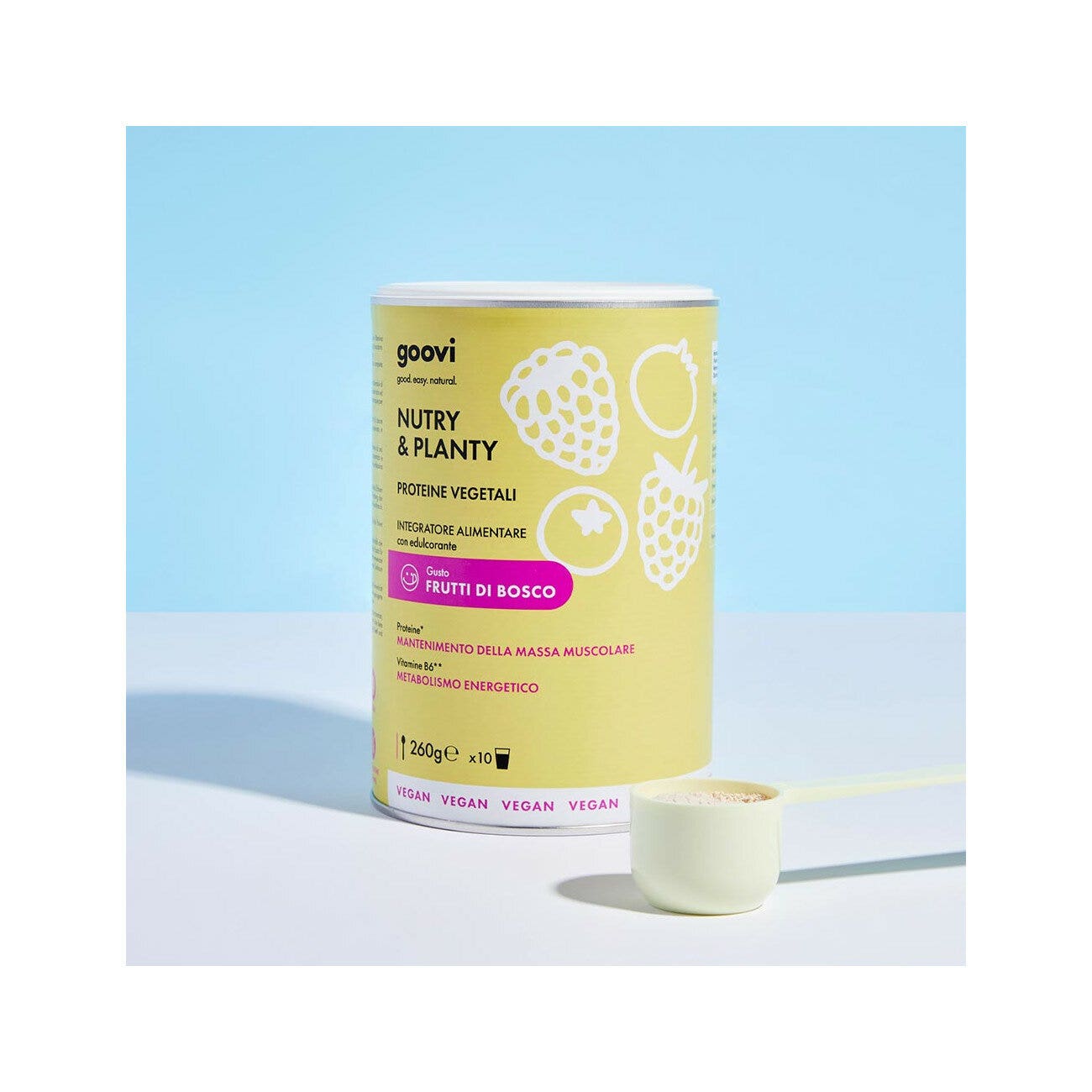 Goovi Proteine Vegetali Frutti Di Bosco 260g