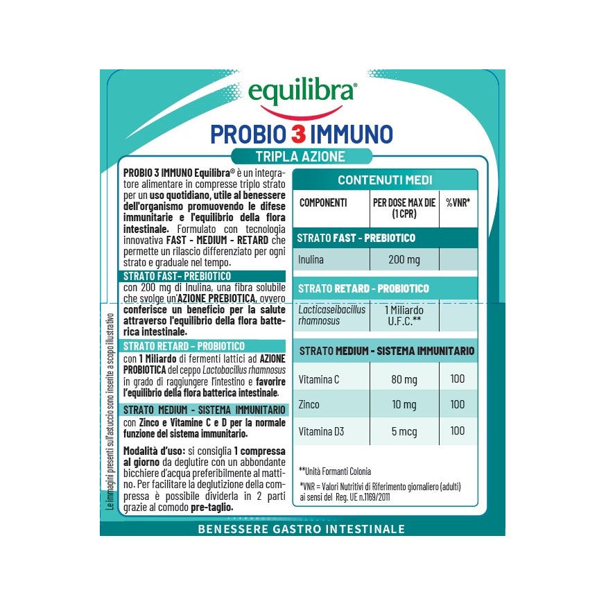 Equilibra Probio 3 -immuno 30 Compresse Triplostrato