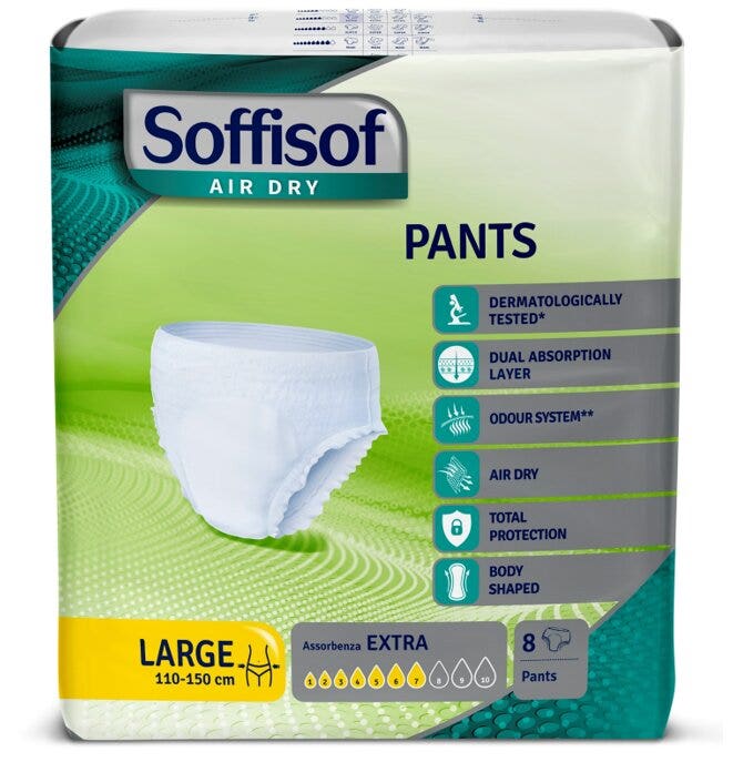 Soffisof Air Dry Pants Extra Talla Large 8 unidades