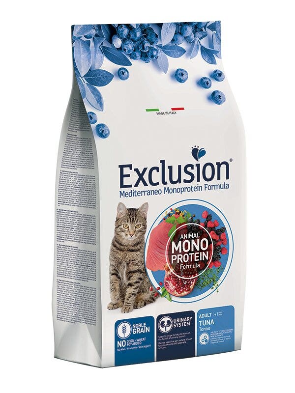 Exclusion Mediterraneo Monoprotein Noble Grain Adult Tuna - Pienso para gatos 12 kg