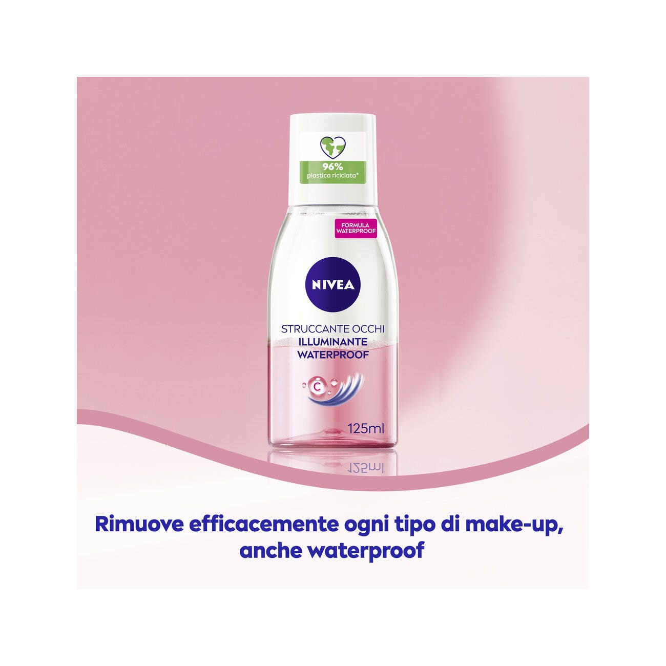 Nivea Desmaquillante de Ojos Bifásico Iluminador Waterproof Aceite Desmaquillante Bifásico para los Ojos 125 ml
