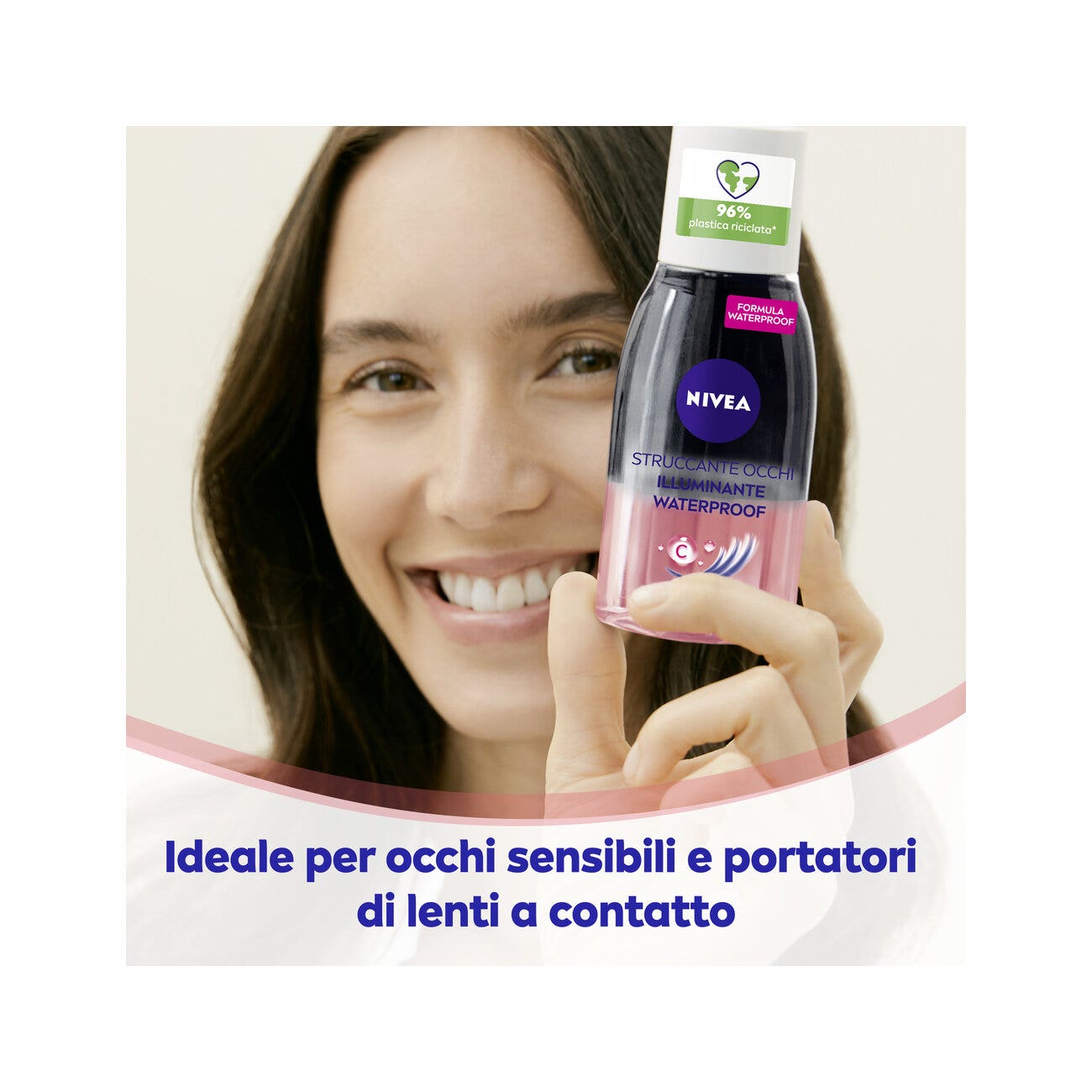 Nivea Desmaquillante de Ojos Bifásico Iluminador Waterproof Aceite Desmaquillante Bifásico para los Ojos 125 ml