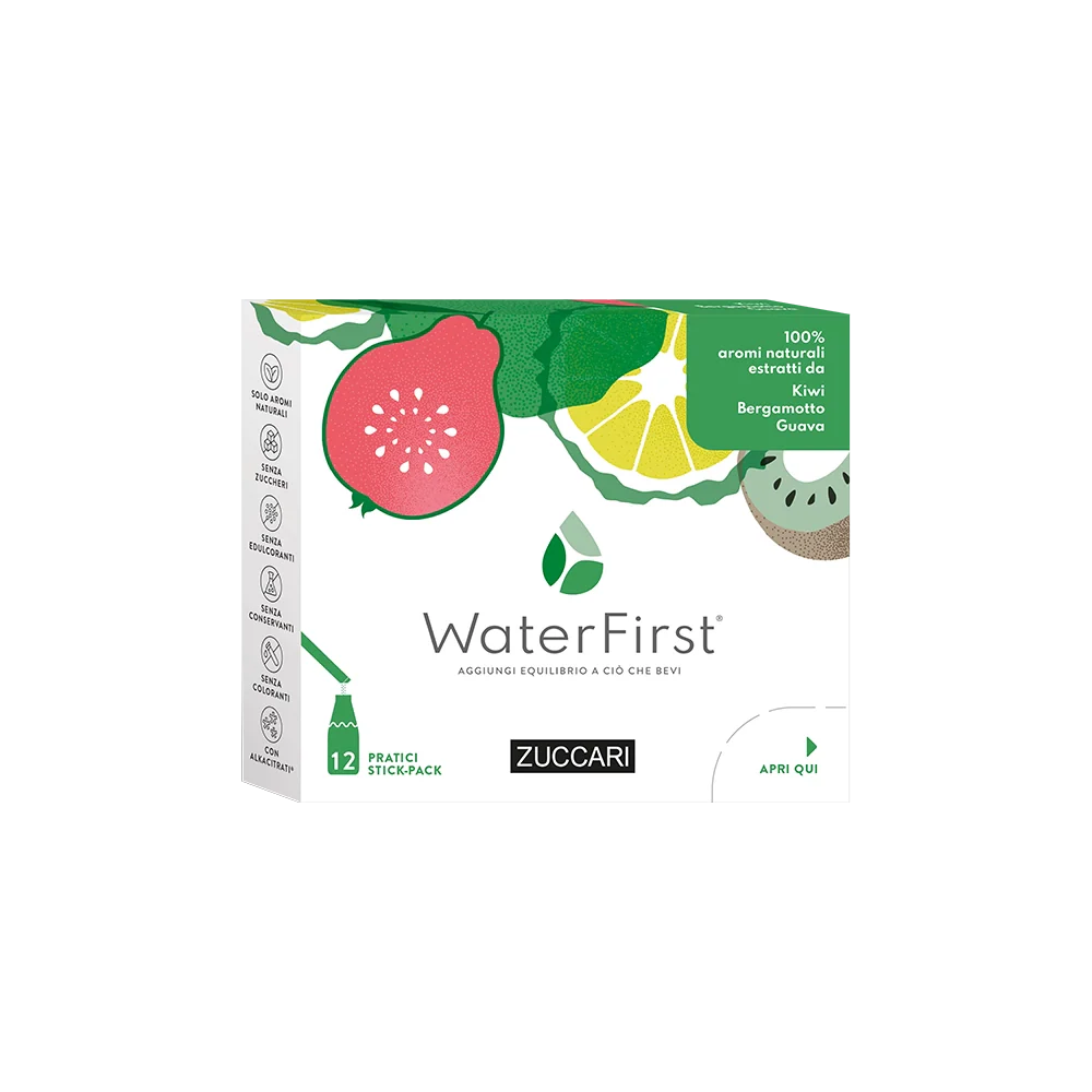 Zuccari WaterFirst Kiwi, Bergamota, Guayaba 12 Barritas