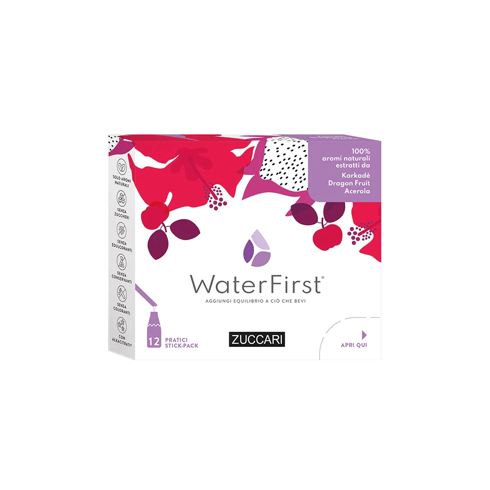 Zuccari WaterFirst Karkadè, Pitaya, Acerola 12 sobres