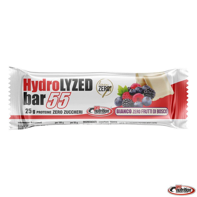 Pronutrition Hydrolized Bar Barrita proteica sabor chocolate blanco y frutos del bosque 55 g