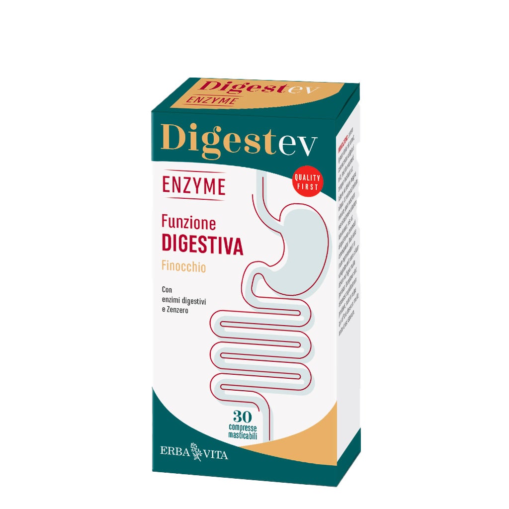 Erba Vita Digest-Ev Enzyme, suplemento, 30 comprimidos