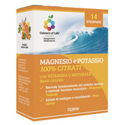 Colours Of Life Magnesio y potasio 100 % citratos con vitamina C natural, 14 sobres