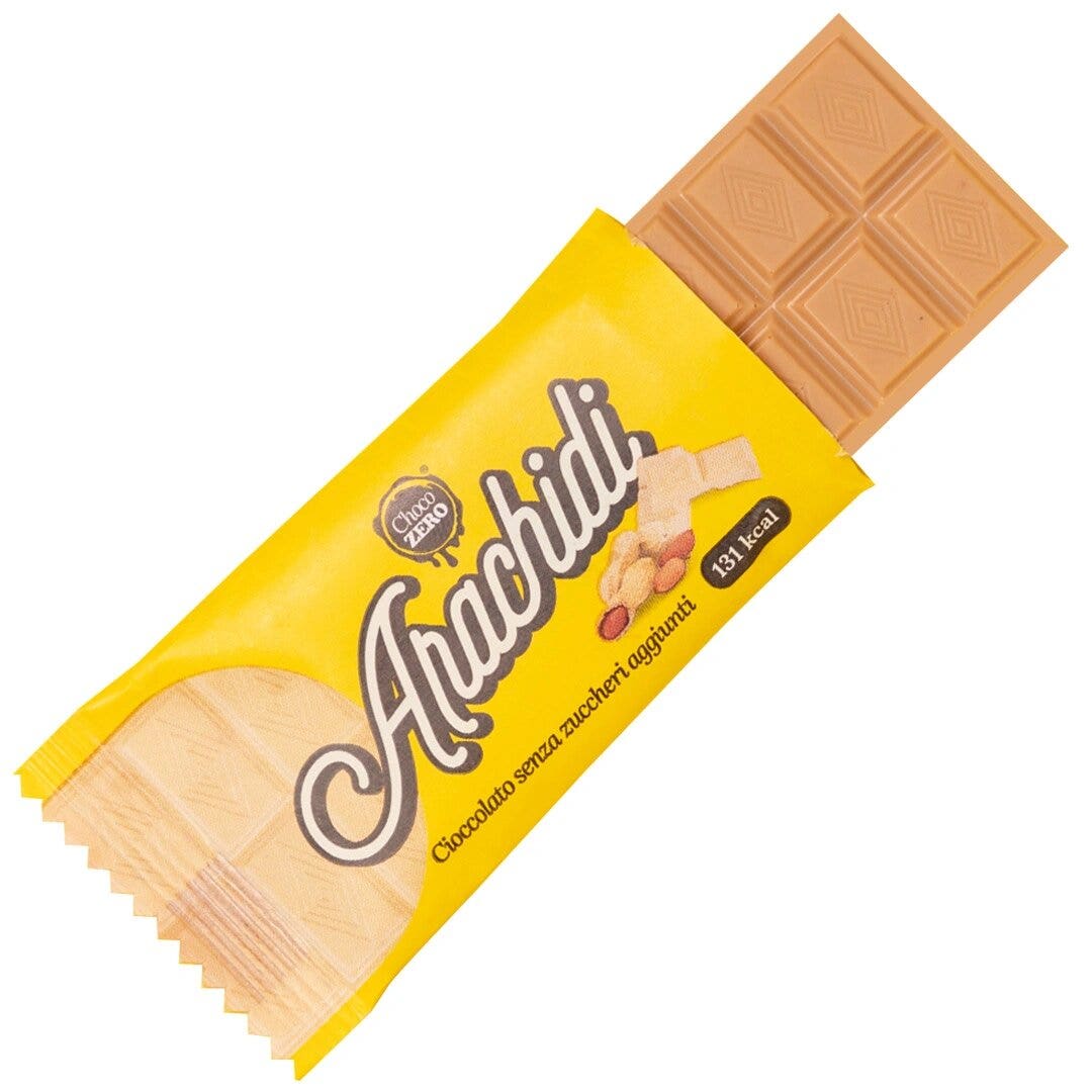 Choco Zero Tableta de chocolate y cacahuetes sin azúcares añadidos 25 g