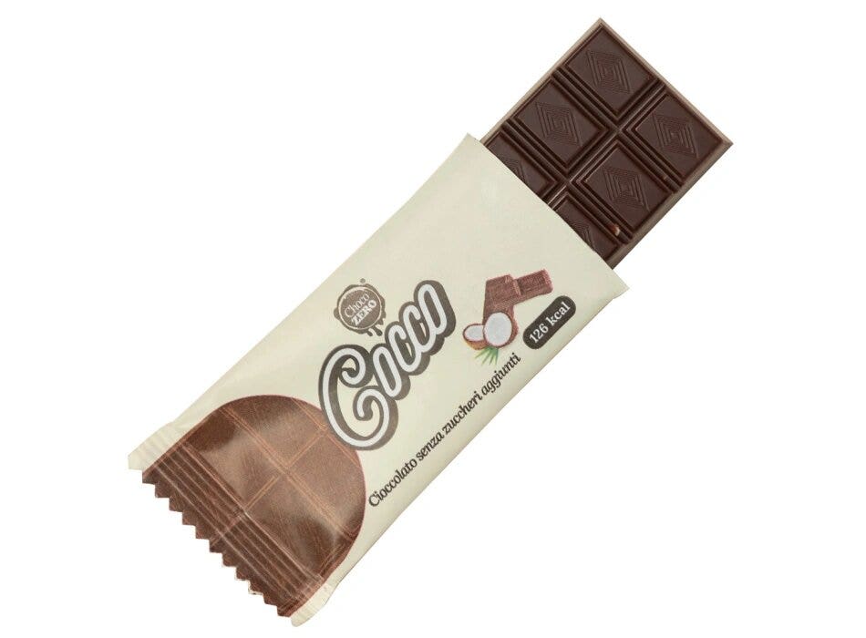 Choco Zero Tableta de chocolate y coco sin azúcares añadidos 25 g