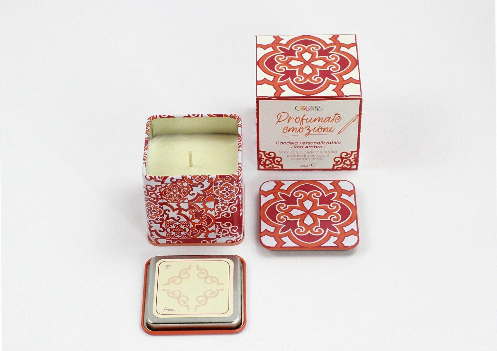 Colors Vela perfumada personalizable Rojo Ámbar