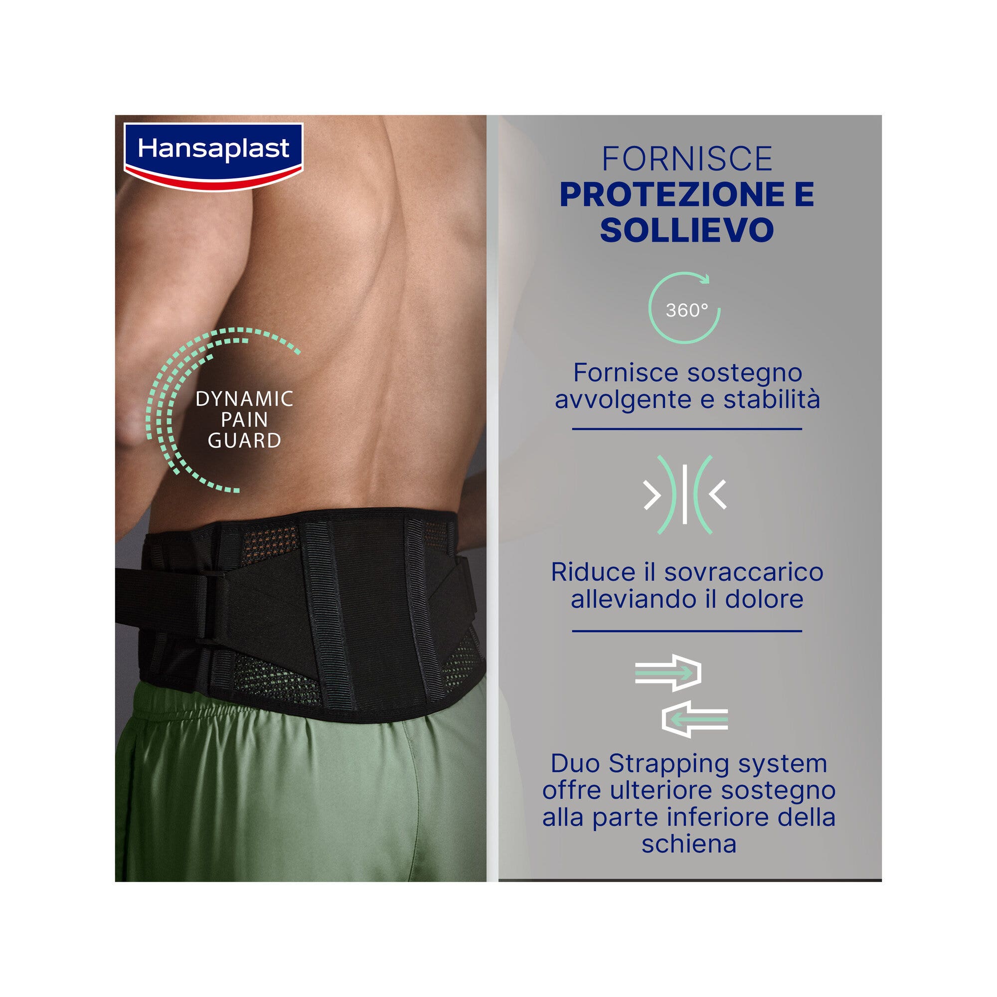 Hansaplast Sport Fascia Lombare Supporto Schiena Protettiva