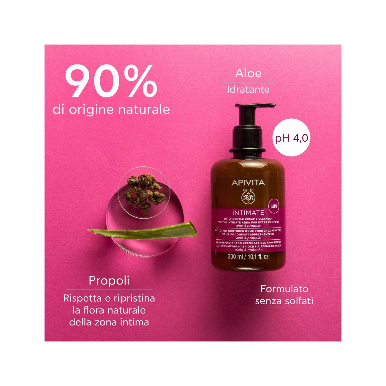 Apivita Intimate Lady Gel Detergente Intimo Delicato 300ml