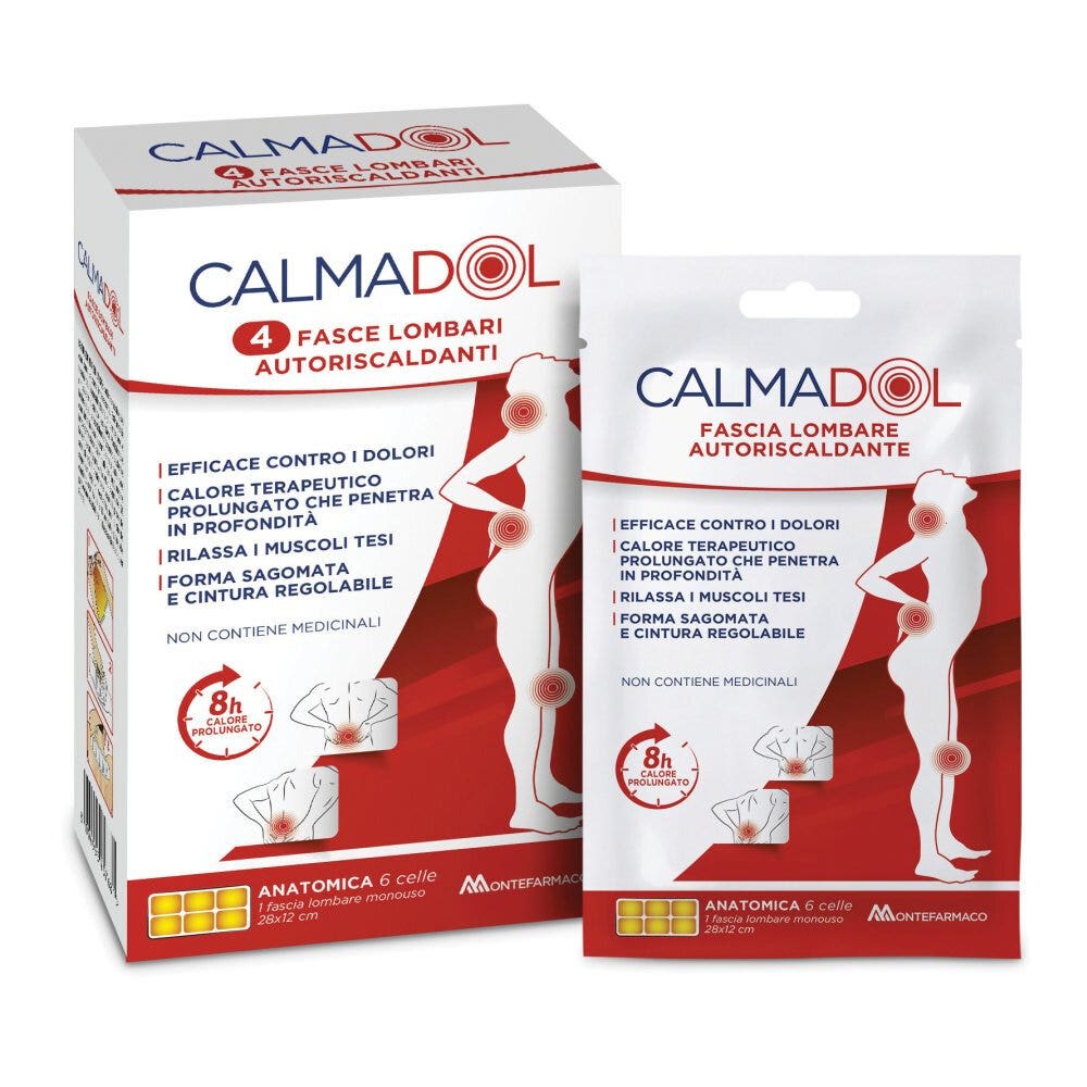 Calmadol Faja lumbar autocalentable, 4 unidades