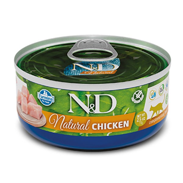 Farmina N&D Natural Pollo Comida húmeda para gatos adultos Lata 140 g