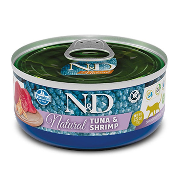N&D Cat Natural Atún y Camarones 140 g