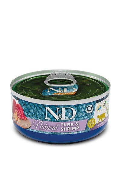 N&D Cat Natural Atún y Camarones 140 g