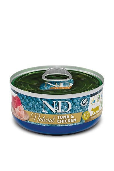 Farmina N&D Natural Atún y Pollo Comida húmeda para gatos adultos Lata 140 g
