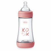 Chicco Biberón para recién nacidos Perfect 5 Biberón rosa, flujo medio, 240 ml, a partir de 2 meses