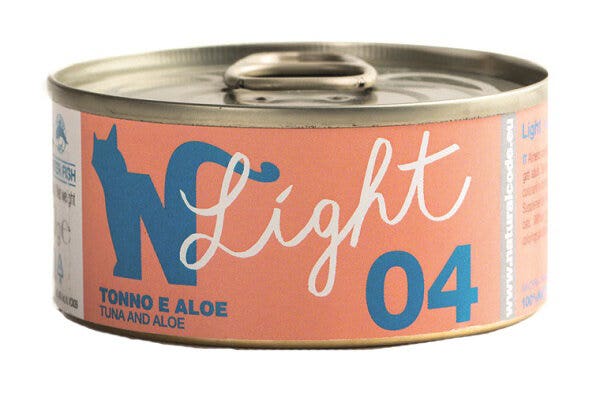Natural Code Light 04 Atún y aloe para gatos adultos, lata de 4 x 70 g