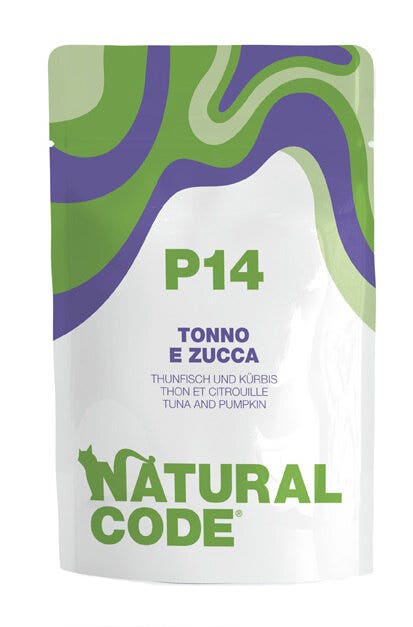Natural Code P14 Atún y calabaza para gatos adultos, sobre de 70 g