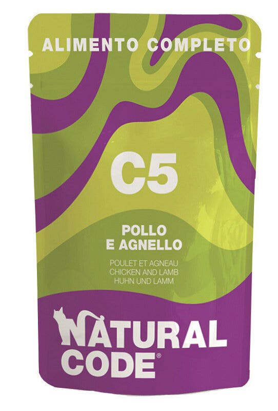 Natural Code C05 Pollo y Cordero para Gatos Adultos, Bolsa de 70 g