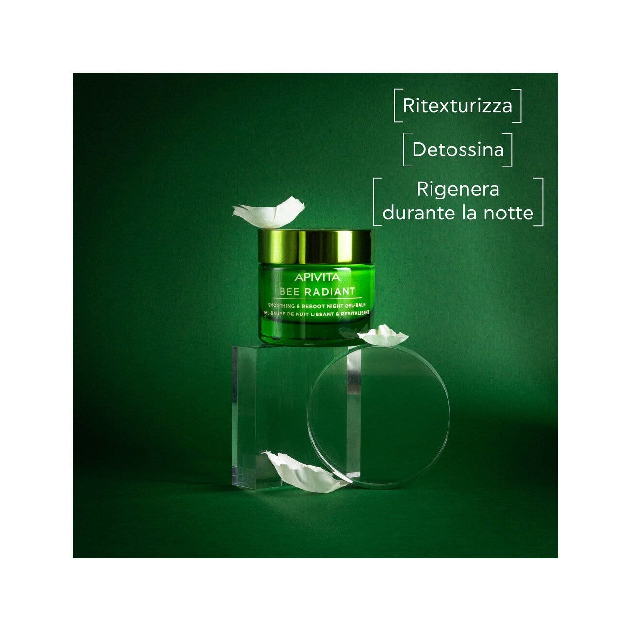 Apivita Bee Radiant Gel-Balsamo Notte Levigante & Riattivante 50ml