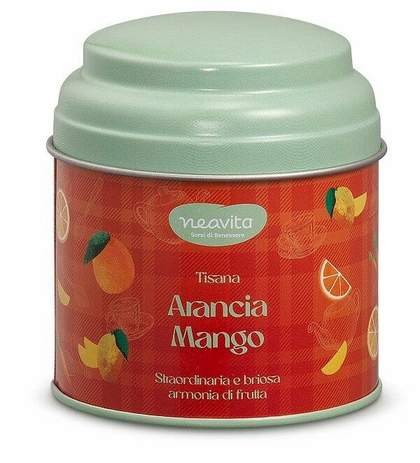 Neavita Infuso Arancio e Mango In Barattolino Happy Fruits Rosso