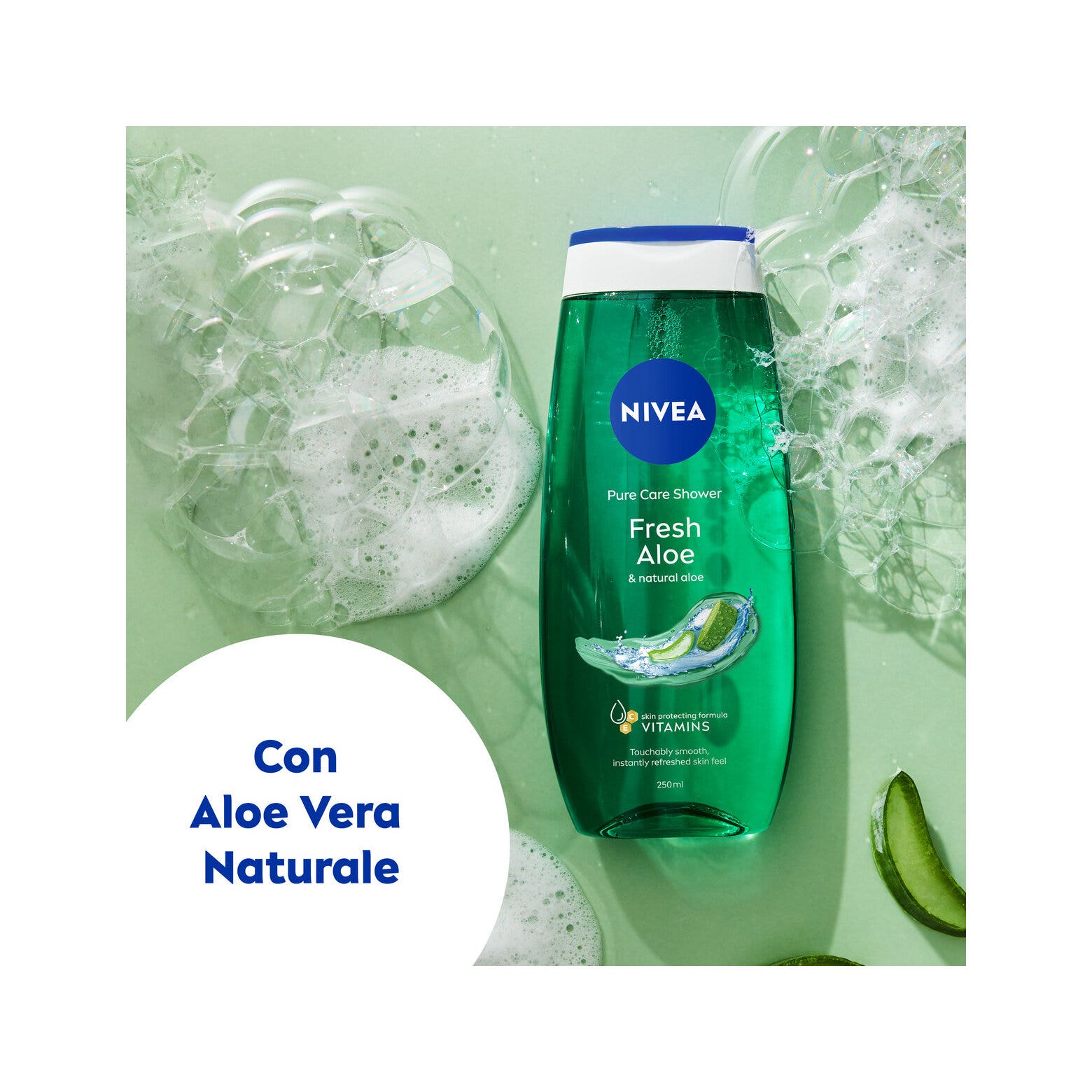 Nivea Gel Doccia Fresh Aloe Bagnoschiuma in Gel Rinfrescante Con Aloe Vera Vitamina C & E 250ml