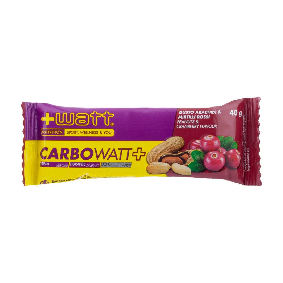 '+Watt Carbowatt+ Barrita energética sabor cacahuete y arándanos rojos 40 g