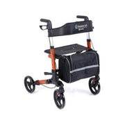 Rollator Pieghevole in Alluminio Verniciato 4 Ruote Oceano 2.0 Mopedia Colore Arancione