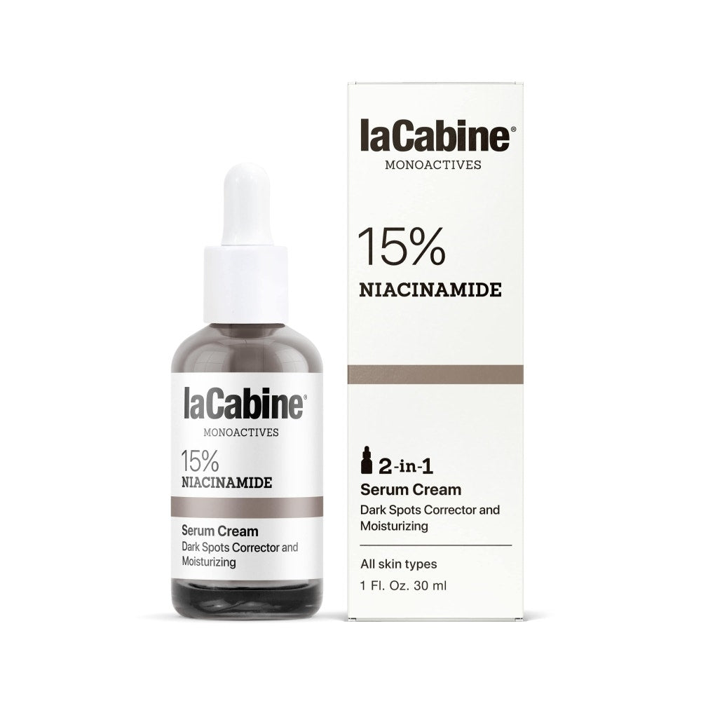 LaCabine 15 % Niacinamida Tecnología 2 en 1 Sérum + Crema Hidratante Facial Antimanchas 30 ml