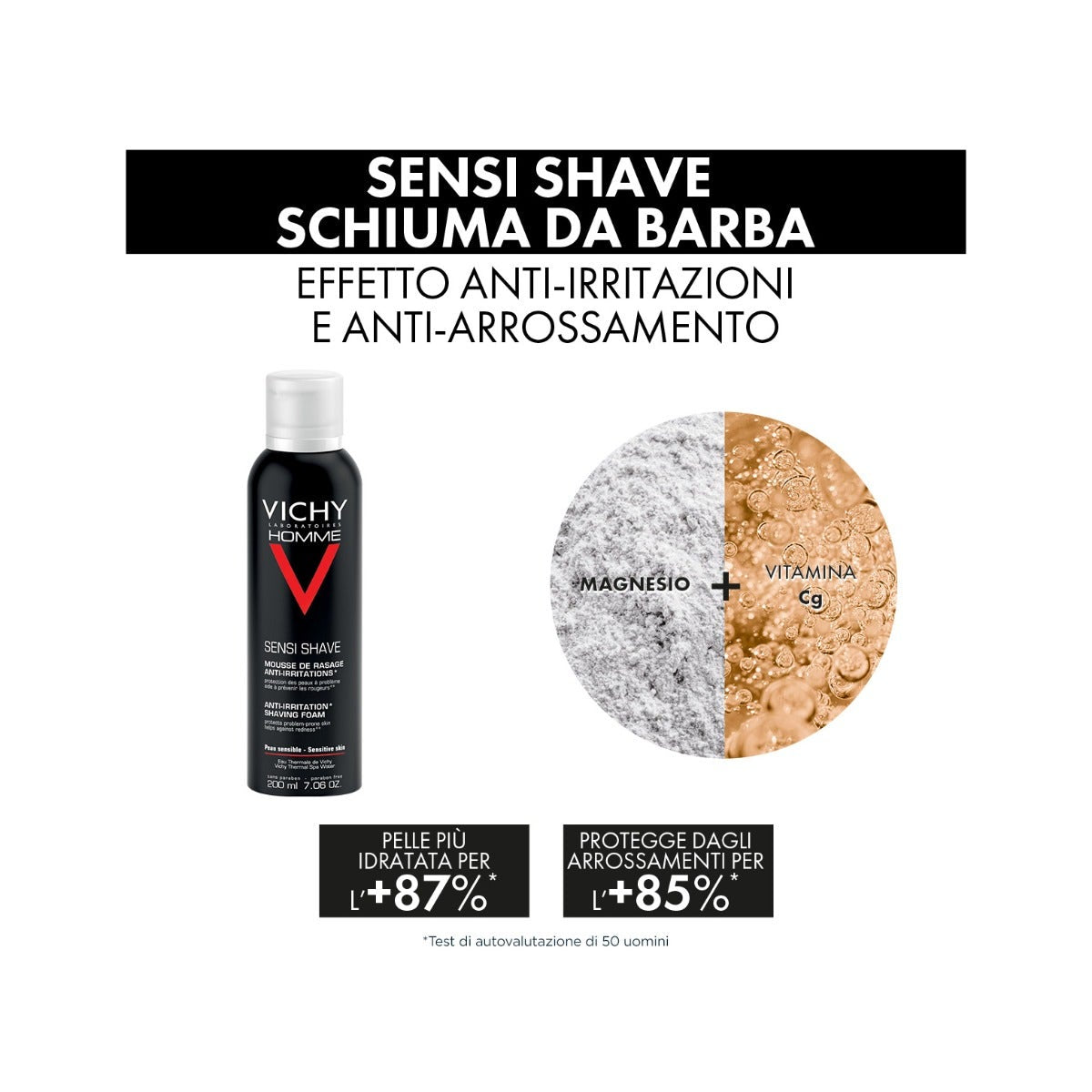 Vichy Set de regalo de Navidad para hombre Hydra Mag C Gel de ducha 200 ml + Sensi Shave Espuma de afeitar 20 ml