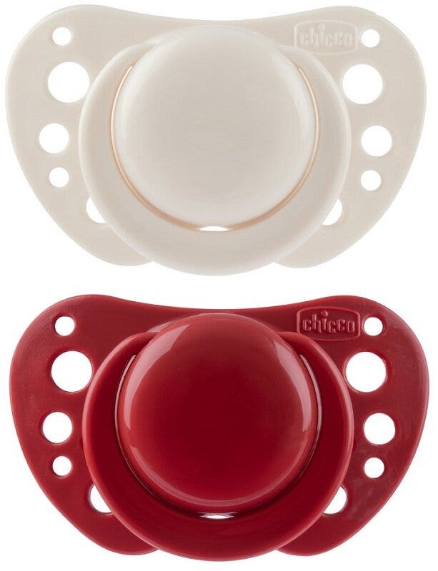 Chicco Chupete Air Rojo de silicona 6-16 meses 2 unidades