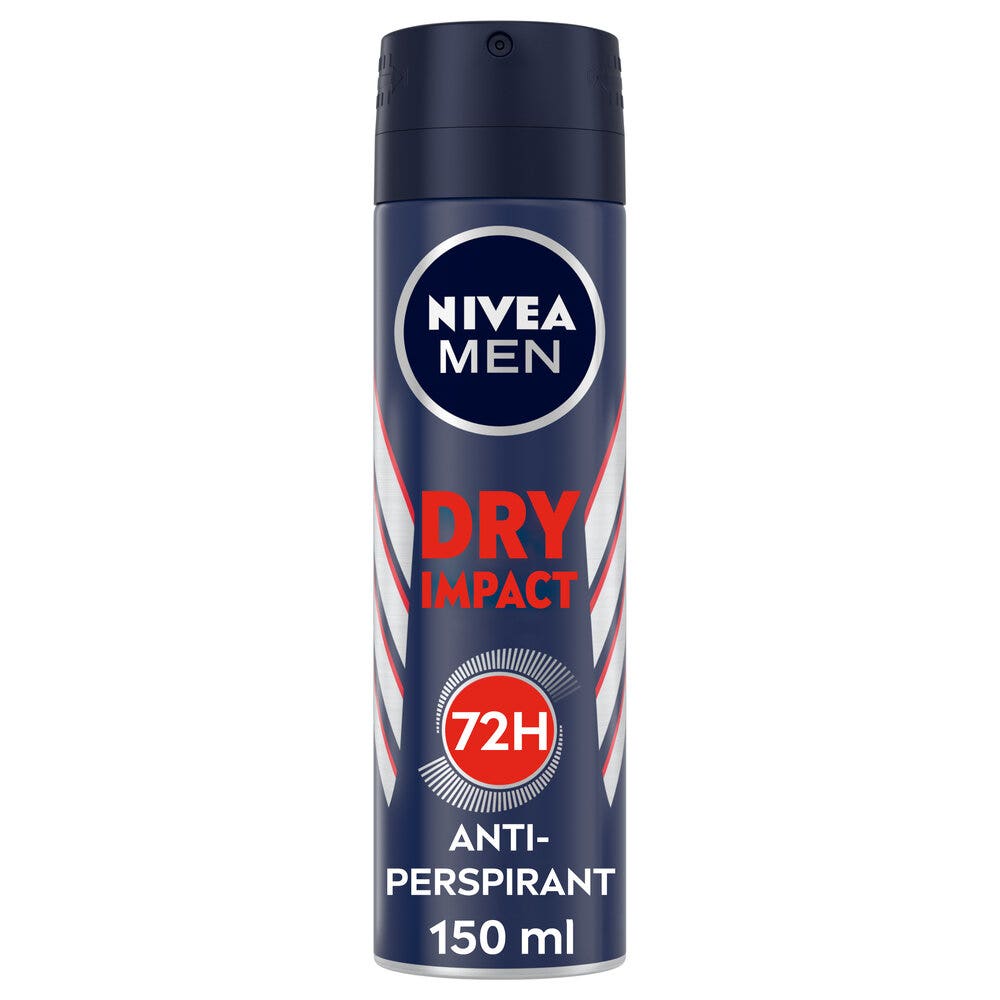 Nivea Men Dry Impact Desodorante en spray para hombre con 72 horas de protección antitranspirante 150 ml