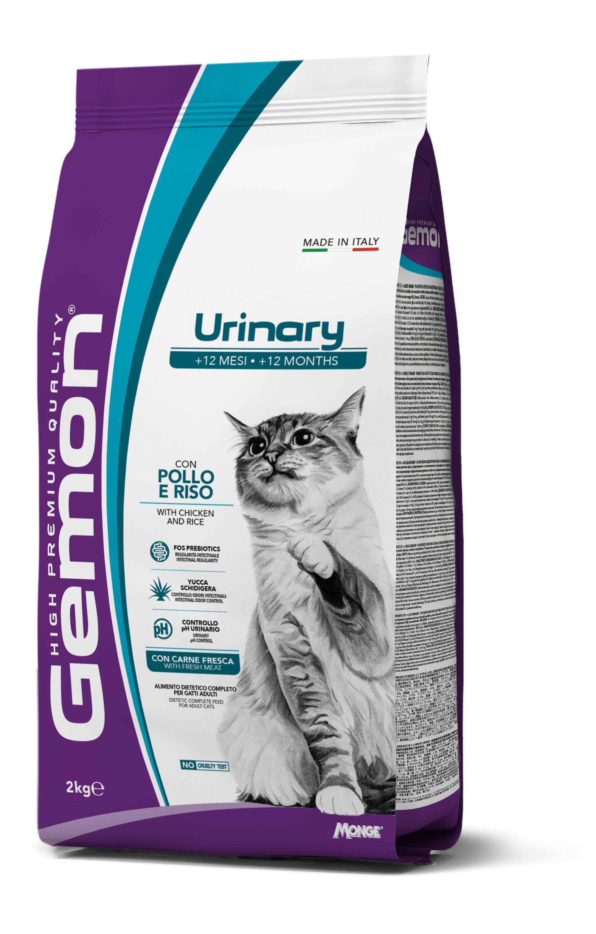 Gemon Cat Urinary Pollo e Riso Cibo Secco Per Gatti Adulti Sacco 2Kg