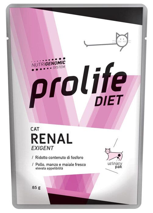Prolife Diet Cat Renal Exigent Comida húmeda para gatos, sobre de 85 g