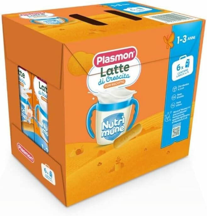 Plasmon Leche de crecimiento Nutri-mune con galleta 12-36 meses 6x1000 ml