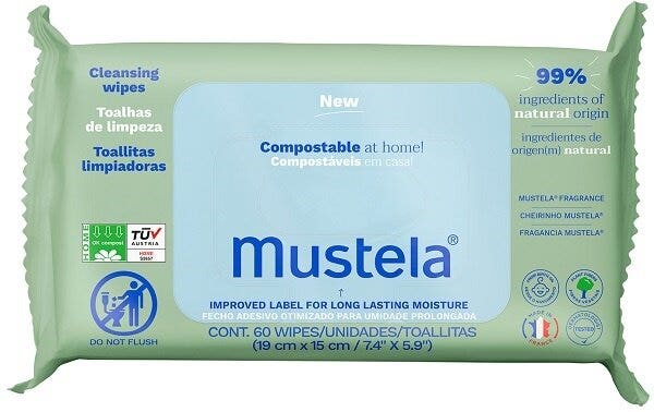 Mustela Toallitas Compostables 60 unidades