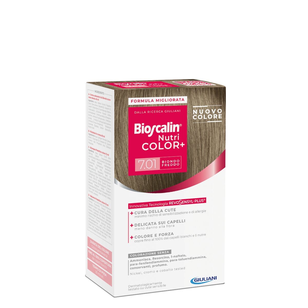 Bioscalin Nutricolor Plus Tinte permanente para el cabello 7,01 Rubio frío