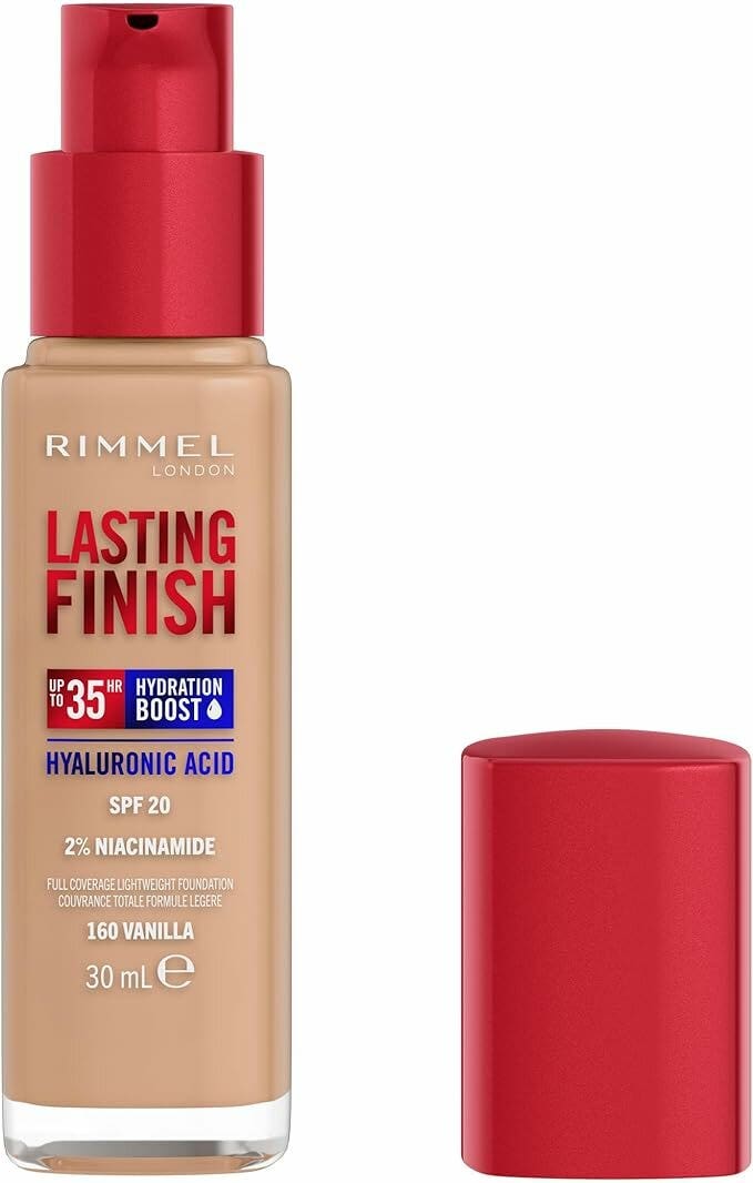 Rimmel Base de maquillaje Lasting Finish 35h con ácido hialurónico 160 Vanilla 30 ml
