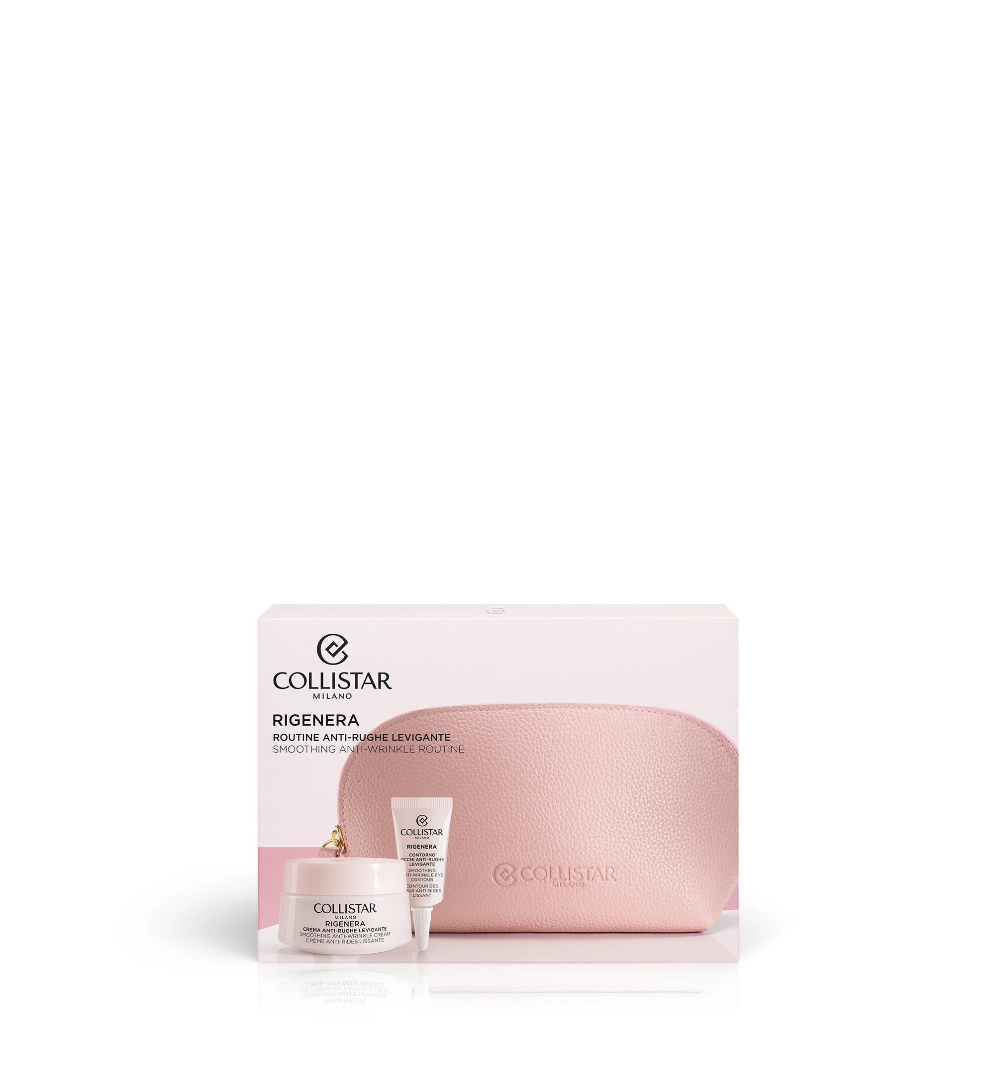 Collistar Cofanetto Crema Viso/Collo 50ml + Contorno Occhi 5ml + Bustina Gocce Magiche + Pochette