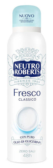 Neutro Roberts Deodorante Spray Fresco Classico Zero Sali di Alluminio 150ml