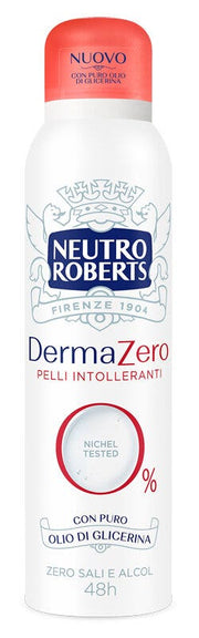 Neutro Roberts Deodorante Spray Dermazero Ipoallergenico Nichel Tested Zero Sali di Alluminio Zero Alcol 150ml
