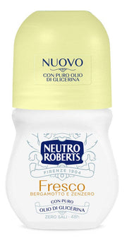 Neutro Roberts Deodorante Roll On Fresco Giallo Zero Sali di Alluminio 50ml