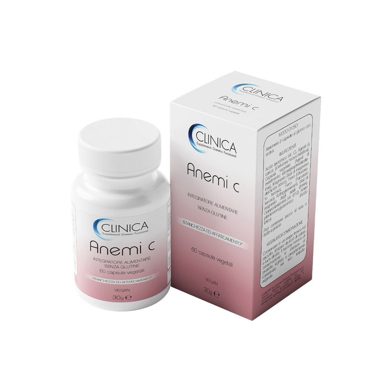 Clinica Anemi c - ferro - 60 capsule vegetali = 1 mese di trattamento