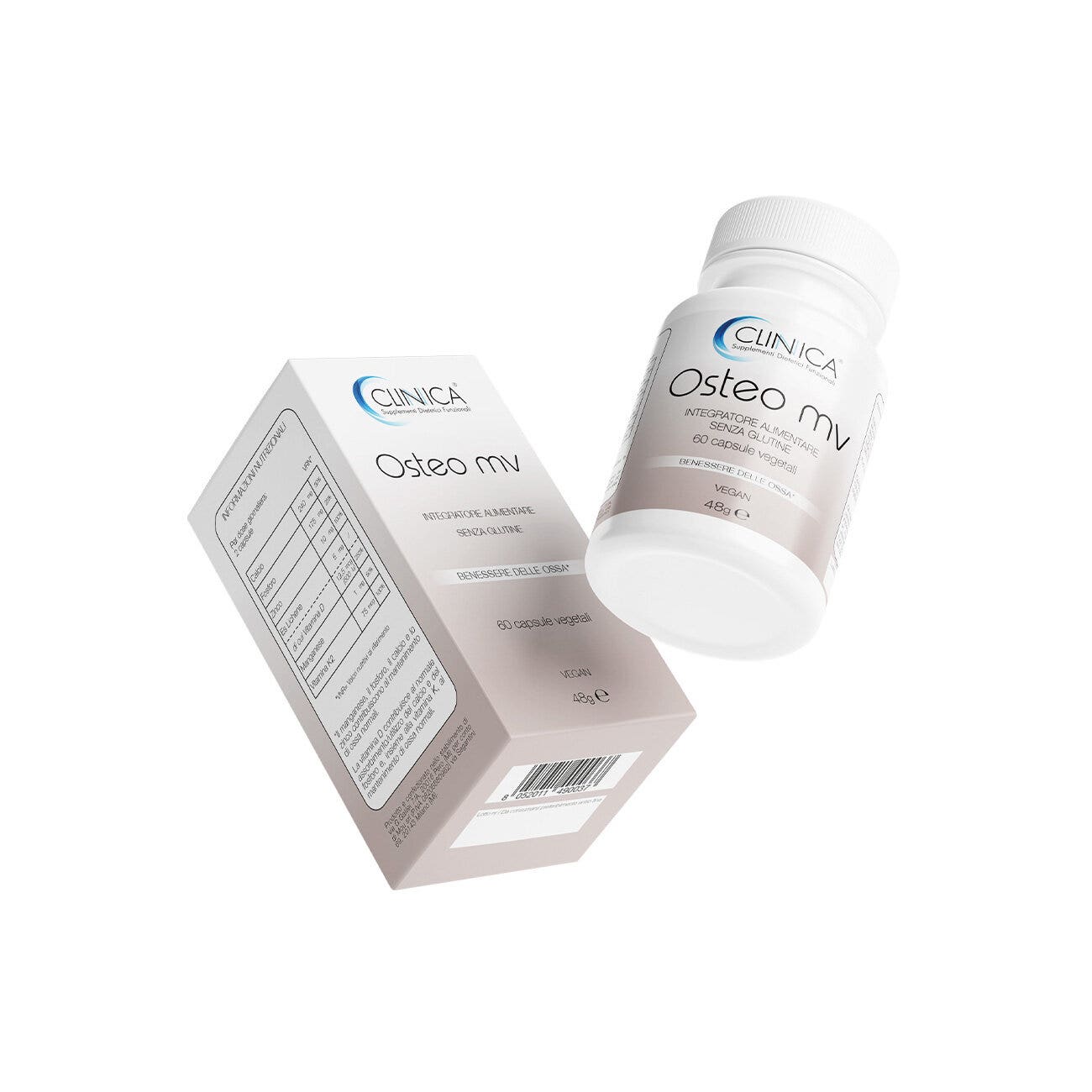 Clinica Osteo mv - ossa - 60 capsule vegetali =  1 mese di trattamento