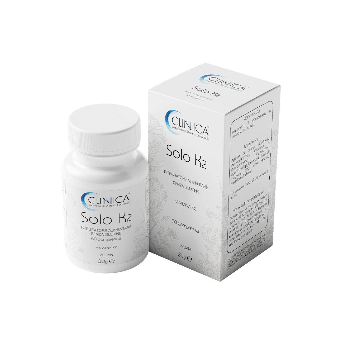 Clinica Solo K2 - vitamina K - 60 comprimidos = 2 meses de tratamiento