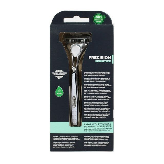 Wilkinson Rasoio Quattro Essential 4 Precision Sensitive 4 Lame Manico + 1 Ricambio